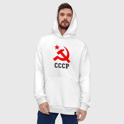 Худи SuperOversize хлопок СССР стиль, цвет белый - фото 5