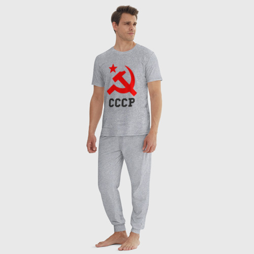 Мужская пижама хлопок с принтом СССР стиль, вид сбоку #3