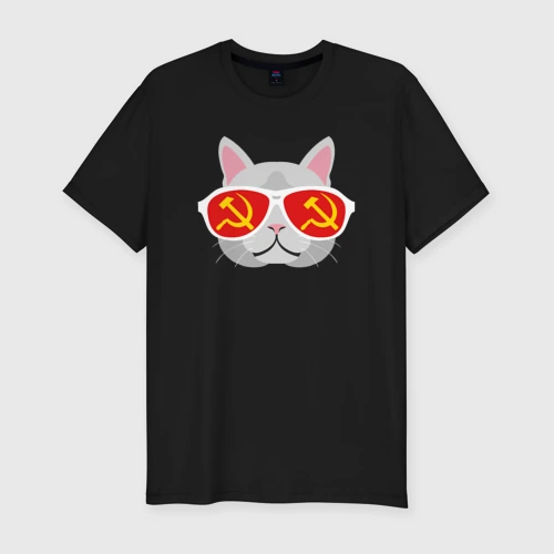 Мужская футболка хлопок Slim Котик СССР