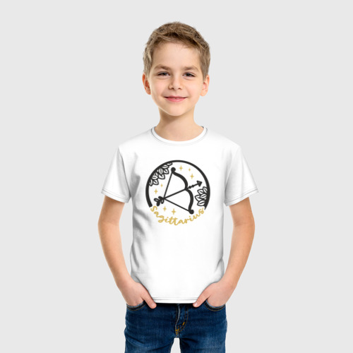 Детская футболка хлопок Знаки зодиака стрелец, цвет белый - фото 3