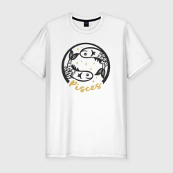 Мужская футболка хлопок Slim Зодиак рыбы