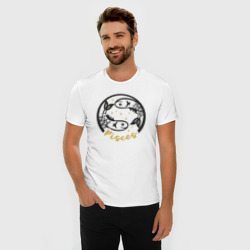Мужская футболка хлопок Slim Зодиак рыбы - фото 2