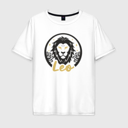 Мужская футболка хлопок Oversize Знаки зодиака лев