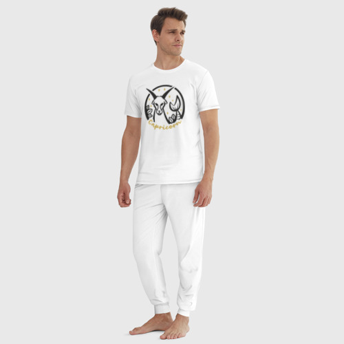 Мужская пижама хлопок Козерог зодиак, цвет белый - фото 5