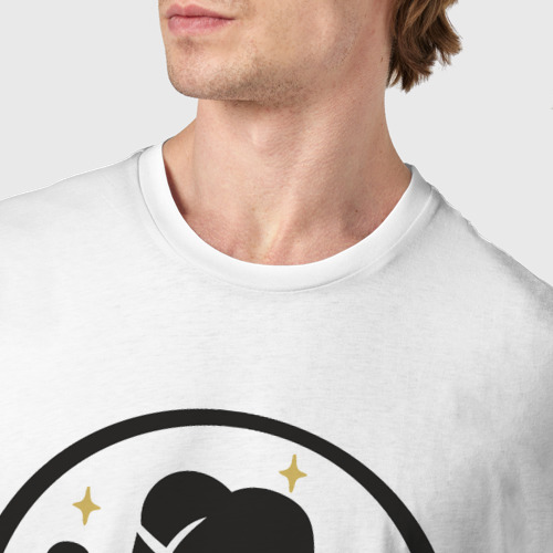 Мужская футболка хлопок Aquarius водолей, цвет белый - фото 6