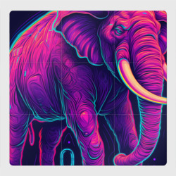 Магнитный плакат 3Х3 Яркий неоновый слон