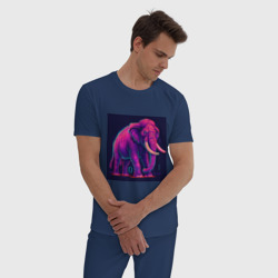 Мужская пижама хлопок Яркий неоновый слон - фото 2