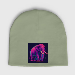 Женская шапка демисезонная Яркий неоновый слон