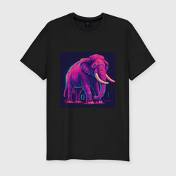 Мужская футболка хлопок Slim Яркий неоновый слон