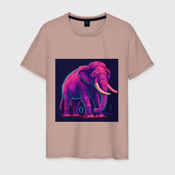 Мужская футболка хлопок Яркий неоновый слон