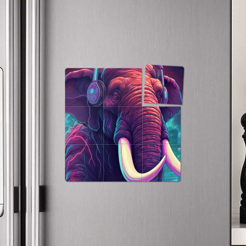 Магнитный плакат 3Х3 Слон в наушниках - фото 4