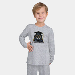 Детская пижама с лонгсливом хлопок Кот выпускник - фото 2