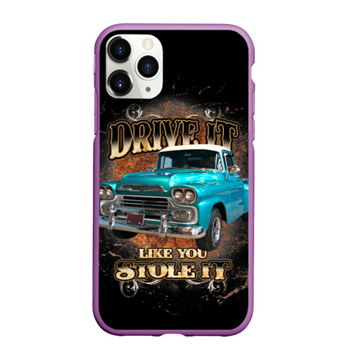 Чехол для iPhone 11 Pro Max матовый Пикап Chevrolet Apache 3100 1959 года, цвет фиолетовый