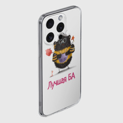 Чехол для iPhone 15 Pro Max силиконовый с защитой камеры Пчёлка БА - фото 2