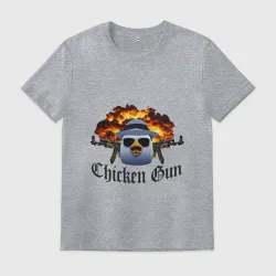Мужская футболка хлопок Chicken gun game