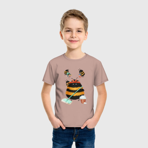 Детская футболка хлопок с принтом Уборка, фото на моделе #1