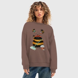 Женский свитшот oversize без начеса хлопок Уборка - фото 2