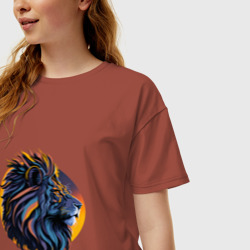 Женская футболка хлопок Oversize Африканский лев - фото 2
