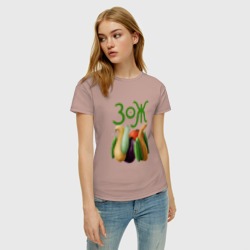 Женская футболка хлопок ЗОЖ : люблю овощи - фото 2