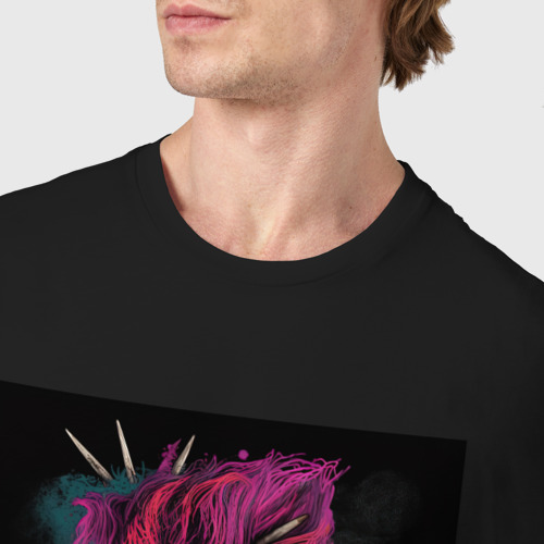 Мужская футболка хлопок с принтом Девушка анархия панк, фото #4