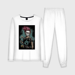 Анархия девушка    панк – Женская пижама с лонгсливом хлопок с принтом купить