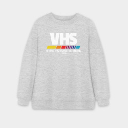 Женский свитшот oversize без начеса хлопок VHS retro 1976