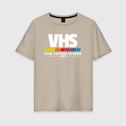 Женская футболка хлопок Oversize VHS retro 1976