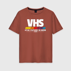 Женская футболка хлопок Oversize VHS retro 1976