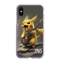 Чехол для iPhone XS Max матовый Pikachu rock