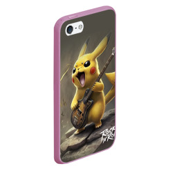 Чехол для iPhone 5/5S матовый Pikachu rock - фото 2