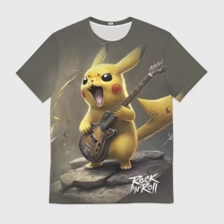 Мужская футболка 3D Pikachu rock