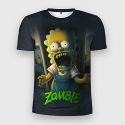 Мужская футболка 3D Slim Лиза Симпсон зомби