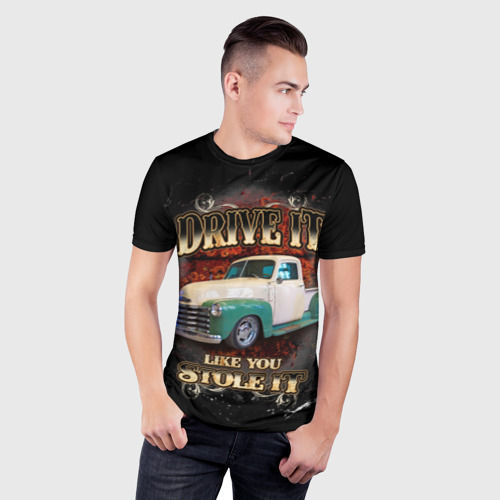 Мужская футболка 3D Slim Пикап Chevrolet Thriftmaster, цвет 3D печать - фото 3