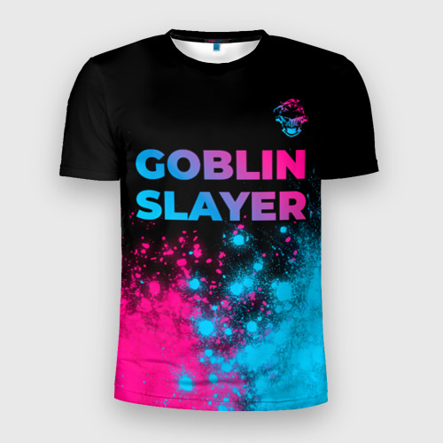 Мужская футболка 3D Slim Goblin Slayer - neon gradient: символ сверху, цвет 3D печать