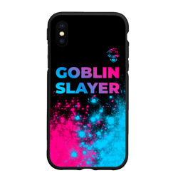 Чехол для iPhone XS Max матовый Goblin Slayer - neon gradient: символ сверху