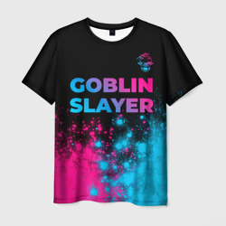 Мужская футболка 3D Goblin Slayer - neon gradient: символ сверху