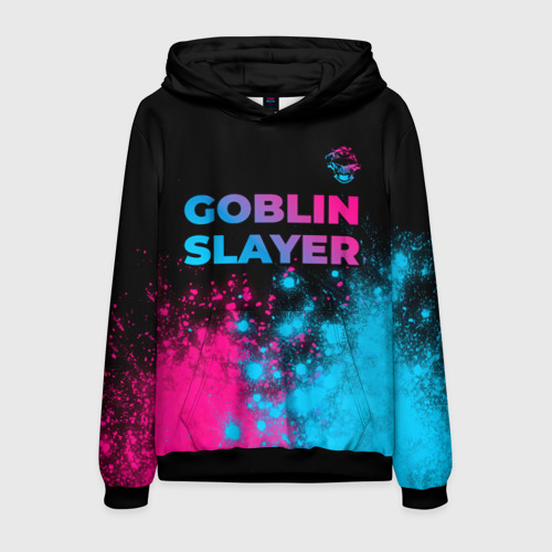 Мужская толстовка 3D Goblin Slayer - neon gradient: символ сверху, цвет черный