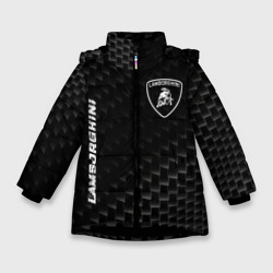 Зимняя куртка для девочек 3D Lamborghini карбоновый фон