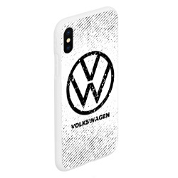 Чехол для iPhone XS Max матовый Volkswagen с потертостями на светлом фоне - фото 2