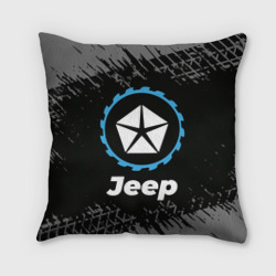 Подушка 3D Jeep в стиле Top Gear со следами шин на фоне