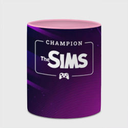 Кружка с полной запечаткой The Sims gaming champion: рамка с лого и джойстиком на неоновом фоне - фото 2