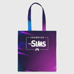 Шоппер 3D The Sims gaming champion: рамка с лого и джойстиком на неоновом фоне