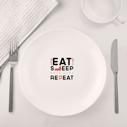 Набор: тарелка + кружка Надпись: eat sleep Half-Life repeat - фото 2