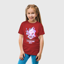Светящаяся детская футболка Cyberpunk 2077 в стиле glitch и баги графики - фото 2