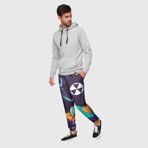Мужские брюки 3D с принтом Fallout graffity splash, фото на моделе #1