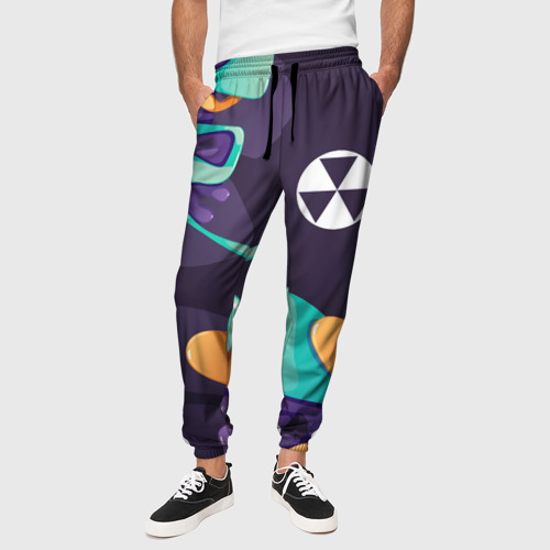 Мужские брюки 3D с принтом Fallout graffity splash, вид сбоку #3