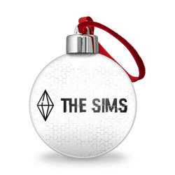 Ёлочный шар The Sims glitch на светлом фоне: надпись и символ