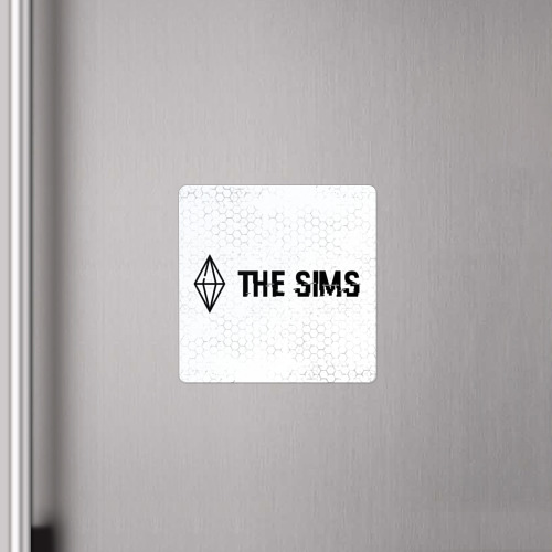 Магнит виниловый Квадрат The Sims glitch на светлом фоне: надпись и символ - фото 4