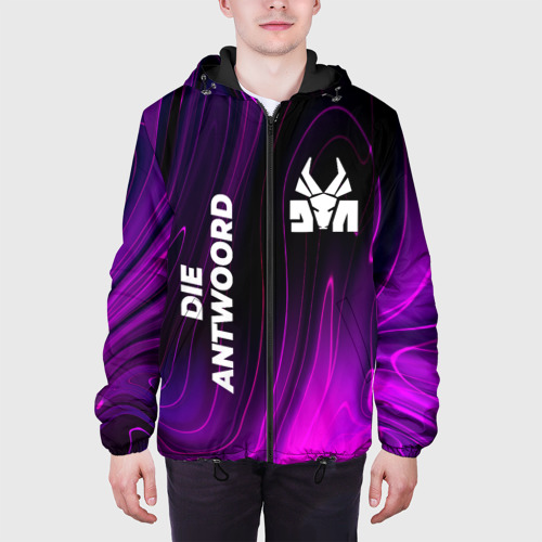 Мужская куртка 3D с принтом Die Antwoord violet plasma, вид сбоку #3