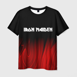 Мужская футболка 3D Iron Maiden red plasma